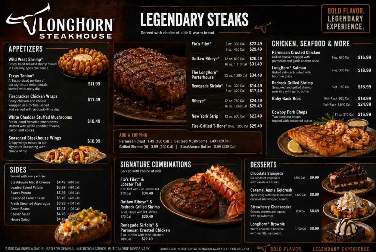 Longhorn Steakhouse Menu With Prices