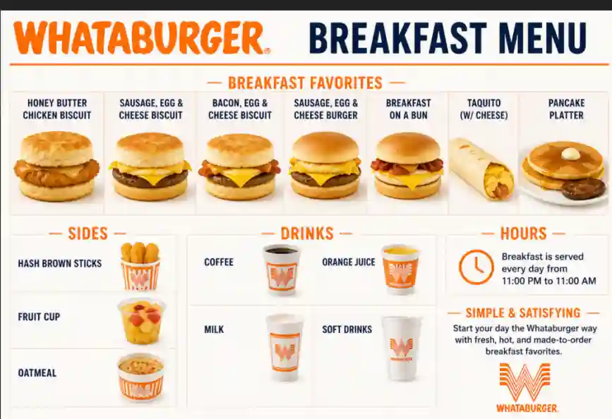 Whataburger Breakfast Menu Prices