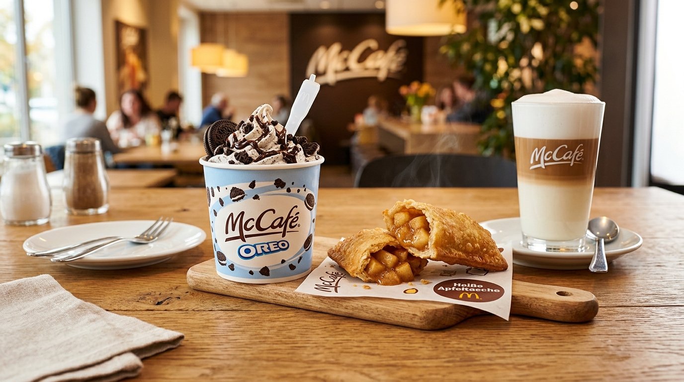 McDonald's McCafé Desserts — McFlurry Oreo, Heiße Apfeltasche und Latte Macchiato Preise Deutschland